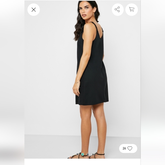 Cotton On Black Linen Blend Dress Spaghetti Strap - Picture 4 of 12